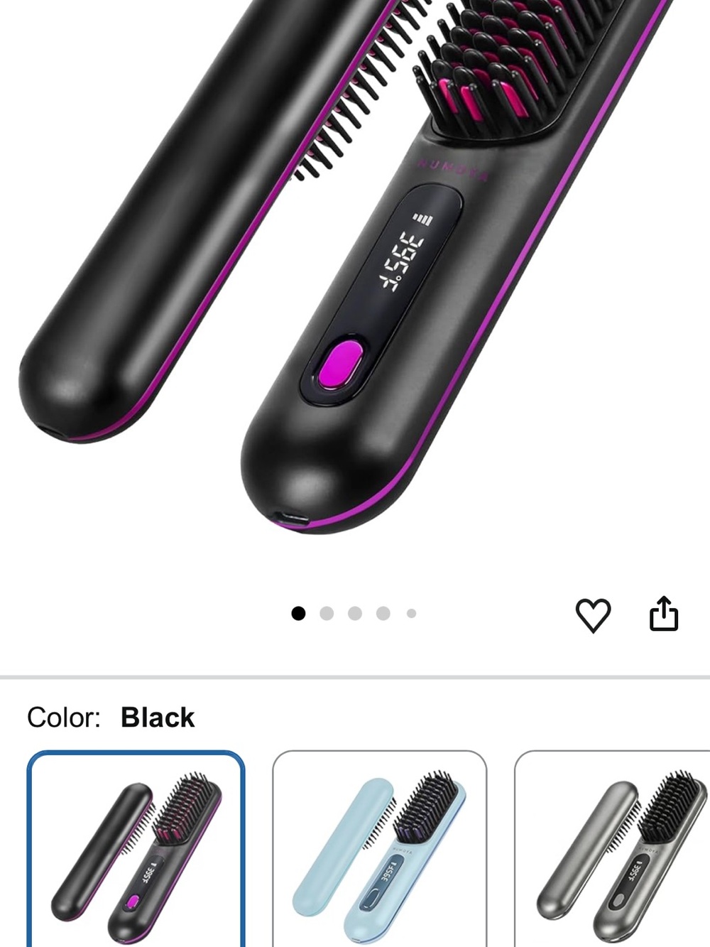 travel cordless Electric Heated Straightening Brush -